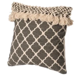 DEERLUX 16" Handwoven Cotton Throw Pillow Cover With Ogee Pattern And Tasseled Top 16 DEERLUX 16" Handwoven Cotton Throw Pillow Cover With Ogee Pattern And Tasseled Top -Safavieh Store GUEST 01277e27 e5a6 49df 8dba f83a3effe926