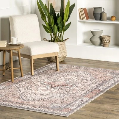 NuLOOM Lorrie Medallion Machine Washable Area Rug 3 NuLOOM Lorrie Medallion Machine Washable Area Rug