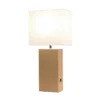 21" Lexington Leather Base Modern Home Decor Bedside Table Lamp With USB Charging Port And Fabric Shade - Lalia Home -Safavieh Store GUEST 04643c7c 4a9d 4869 aafc ffe57fce7bb8