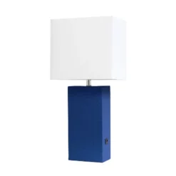 21" Lexington Leather Base Modern Home Decor Bedside Table Lamp With USB Charging Port And Fabric Shade - Lalia Home 33 21" Lexington Leather Base Modern Home Decor Bedside Table Lamp With USB Charging Port And Fabric Shade - Lalia Home -Safavieh Store GUEST 0545499c 5e07 4c6d b25b 8dcec581e592