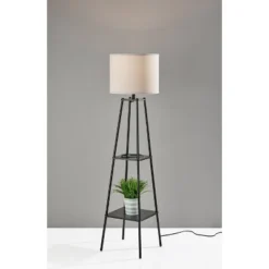 Adrian Shelf Floor Lamp Black - Adesso