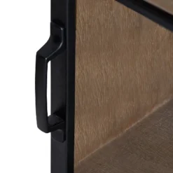 22" X 28" Barnhardt Decorative Wooden Wall Cabinet With Sliding Glass Door Rustic Brown - Kate & Laurel All Things Decor -Safavieh Store GUEST 0853b39d a1d0 4d3d 8eca e78f87343374