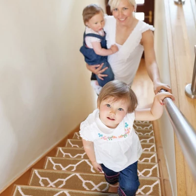 Sussexhome Zigzag Collection Non-Slip Carpet Stair Treads, 9" X 28" 4 Sussexhome Zigzag Collection Non-Slip Carpet Stair Treads, 9" X 28" - Image 2