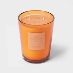 Colored Vase Glass With Dustcover Mandarin & Guava Candle Orange - Threshold™ -Safavieh Store GUEST 0935bd9a 1522 4b47 b1ed 14541db7ee27
