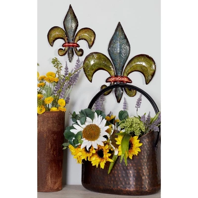 Set Of 3 Metal Fleur De Lis Relief Wall Decors - Olivia & May 3 Set Of 3 Metal Fleur De Lis Relief Wall Decors - Olivia & May