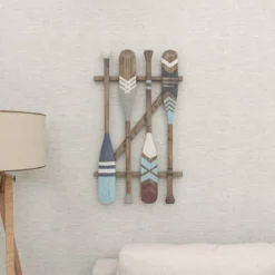 Coastal Wood Paddle Wall Decor With Arrow And Stripe Patterns - Olivia & May -Safavieh Store GUEST 09f96ee1 8ea6 467c 9eae 1da82d89c57c