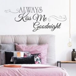ALWAYS KISS ME GOODNIGHT Peel And Stick Wall Decal Black - ROOMMATES -Safavieh Store GUEST 0aeb1ea2 eb33 4dbd 95c9 0448e2c321ad