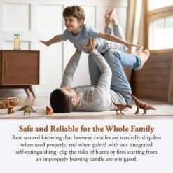 Candle By The Hour 48-Hour Vertical Candle, Eco-friendly Natural Beeswax With Cotton Wick -Safavieh Store GUEST 0b5daa8e 0713 4e96 9961 5502df4420ea