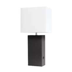 21" Lexington Leather Base Modern Home Decor Bedside Table Lamp With USB Charging Port And Fabric Shade - Lalia Home 37 21" Lexington Leather Base Modern Home Decor Bedside Table Lamp With USB Charging Port And Fabric Shade - Lalia Home -Safavieh Store GUEST 0be55981 3774 4e66 b7c4 2c48f89e3ce1