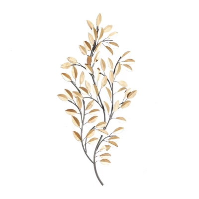 Metal Leaf Metallic Wall Decor With Stem - Olivia & May 8 Metal Leaf Metallic Wall Decor With Stem - Olivia & May - Image 6