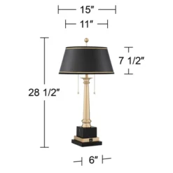 Barnes And Ivy Georgetown Traditional Desk Lamp 28 1/2" Tall Warm Brass With USB Charging Port Black Shade For Bedroom Living Room Bedside Office Kids 17 Barnes And Ivy Georgetown Traditional Desk Lamp 28 1/2" Tall Warm Brass With USB Charging Port Black Shade For Bedroom Living Room Bedside Office Kids -Safavieh Store GUEST 0e8d1681 eef5 49e0 b2c1 3acf0e649772