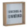 "Uncork & Unwind" Wooden Cork Holder Shadow Box - Foreside Home & Garden