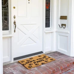 Juvale Nonslip Coco Coir Mat For Outdoor Entrance, Wipe Your Paws Doormat For Front Door Entry, Dog Lovers, 17 X 30 In