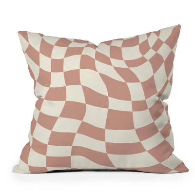 Little Dean Checkers Coral Summer Beach Outdoor Throw Pillow Pink - Deny Designs 7 Little Dean Checkers Coral Summer Beach Outdoor Throw Pillow Pink - Deny Designs - Image 5