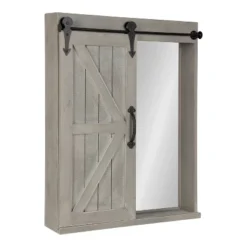 Decorative Wood Wall Storage Cabinet With Vanity Mirror Rustic Gray - Kate & Laurel All Things Decor 12 Decorative Wood Wall Storage Cabinet With Vanity Mirror Rustic Gray - Kate & Laurel All Things Decor -Safavieh Store GUEST 17852cea c012 430b 9621 653db457d8ac