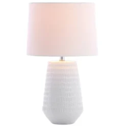 18" Stark Table Lamp White (Includes LED Light Bulb) - Safavieh -Safavieh Store GUEST 184df6d2 0126 4f52 b653 ddc1edc4ed53