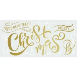 Merry Christmas Quote Peel And Stick Giant Wall Decal With Metallic Ink Gold - RoomMates -Safavieh Store GUEST 185bd158 5751 482e ab94 f4b8088e9fb1