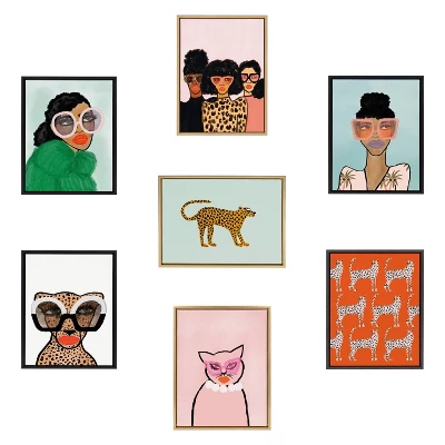 18" X 24" Sylvie Glam Cat By Bouffants And Broken Hearts Framed Wall Canvas Gold - Kate & Laurel All Things Decor 6 18" X 24" Sylvie Glam Cat By Bouffants And Broken Hearts Framed Wall Canvas Gold - Kate & Laurel All Things Decor - Image 4