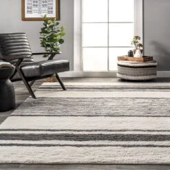 Lauren Liess X RugsUSA - Striped Wool Machine Washable Area Rug -Safavieh Store GUEST 1a117208 d679 495a 9eaa 883445247edc