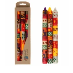 Global Crafts Unscented Hand-Painted Dinner Candles, Boxed Set Of 3 -Safavieh Store GUEST 1b34a51b dd88 473f 8461 7df39d5dd2f0