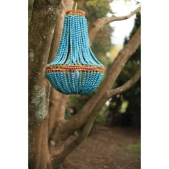 Wood Beaded Chandelier Blue -Storied Home -Safavieh Store GUEST 1c509e22 de29 4c07 8684 6344261c3000