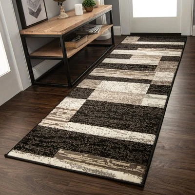 Modern Geometric Patchwork Indoor Area Rug Or Runner By Blue Nile Mills 7 Modern Geometric Patchwork Indoor Area Rug Or Runner By Blue Nile Mills - Image 5