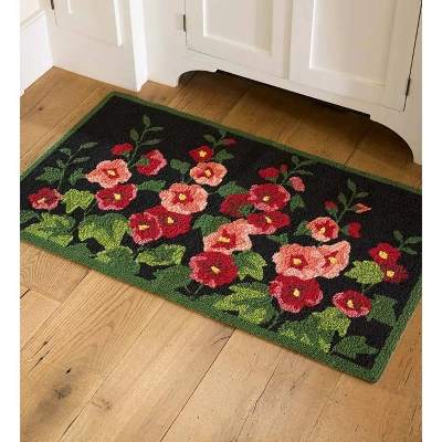 Plow & Hearth - Machine-Washable Accent Rug Hollyhocks, 24" X 42" 3 Plow & Hearth - Machine-Washable Accent Rug Hollyhocks, 24" X 42"