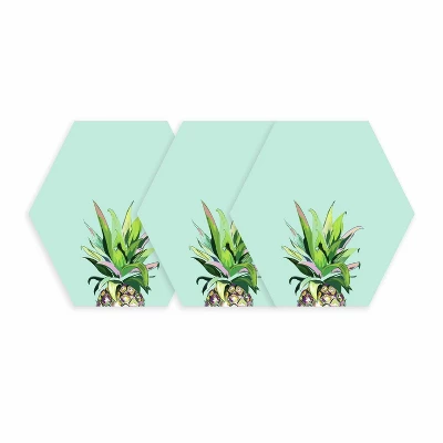 Pineapple Crown Dry Erase Hexagon Peel And Stick Wall Decal Green - RoomMates 3 Pineapple Crown Dry Erase Hexagon Peel And Stick Wall Decal Green - RoomMates
