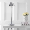 26" Metal Roxy Shade Table Lamp (Includes LED Light Bulb) Silver - JONATHAN Y