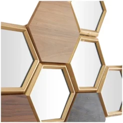 Wood Geometric Honeycomb Wall Decor With Mirrors Brown - CosmoLiving By Cosmopolitan -Safavieh Store GUEST 1f4f06b2 a700 4574 bfaf 34fcddfdb1a1