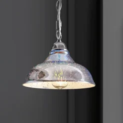 9.75" LED Glass/Metal Adjustable Pendant Chrome - Jonathan Y -Safavieh Store GUEST 202eabf7 6aa6 4cf2 a0c7 31dc1ef3eeb7