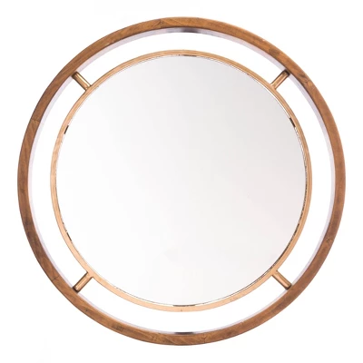 ZM Home 24" Luxe Round Mirror Gold 3 ZM Home 24" Luxe Round Mirror Gold - Image 2