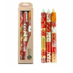 Global Crafts Unscented Hand-Painted Dinner Candles, Boxed Set Of 3 -Safavieh Store GUEST 2189ea44 0764 4c8b 92ea 166d8554a255