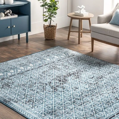 NuLOOM Prestyn Machine Washable Faded Trellis Area Rug 10 NuLOOM Prestyn Machine Washable Faded Trellis Area Rug - Image 8
