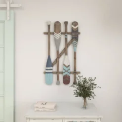 Coastal Wood Paddle Wall Decor With Arrow And Stripe Patterns - Olivia & May -Safavieh Store GUEST 23c9973e ceb3 4ced 8e89 b443077bff32