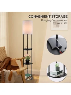 Nextop 63 Inch Round Floor Lamp W/ Shelves, USB Ports And AC Outlet Corner Lamp W/ LED Grow Light - 1 Count -Safavieh Store GUEST 240ef9dc eda0 4771 a773 10edebc56b42