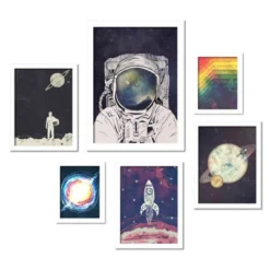 (Set Of 6) Framed Prints Gallery Wall Art Set Outer Space Astronaut By Tracie Andrews - Americanflat -Safavieh Store GUEST 287cef0b 562a 471f b16d b0f85177d5fe