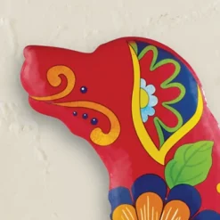 Collections Etc Colorful Metal Floral Dog Outdoor Wall Art -Safavieh Store GUEST 28b16a9f 603f 4796 b037 dac14d8df739