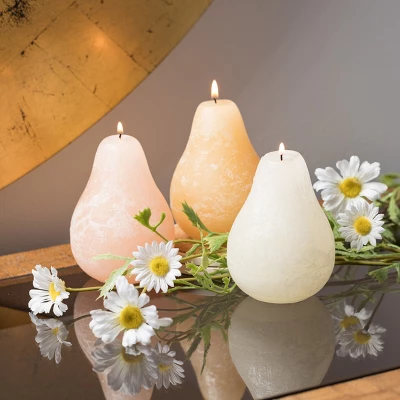 Neutral Pear Candles Kit - Set Of 3 3 Neutral Pear Candles Kit - Set Of 3
