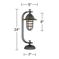 Franklin Iron Works Knox Industrial Desk Lamp 24" High Oil Rubbed Bronze LED Cage Glass Shade For Bedroom Living Room Bedside Nightstand Office House 14 Franklin Iron Works Knox Industrial Desk Lamp 24" High Oil Rubbed Bronze LED Cage Glass Shade For Bedroom Living Room Bedside Nightstand Office House -Safavieh Store GUEST 29b03b02 deed 4eff 902c 687899a5a4b5