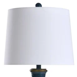 Asher Traditional Distressed Bannister Table Lamp Blue - StyleCraft