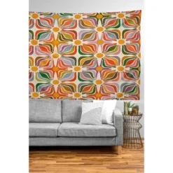 Evamatise Abstract Flowers Summer Holiday Tapestry - Society6