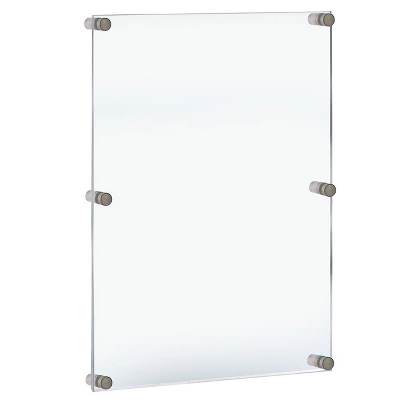 Azar Displays Floating Acrylic Wall Frame With Silver Stand Off Caps: 30" X 40" Graphic Size, Overall Frame Size: 34" X 44", 1-Pack 4 Azar Displays Floating Acrylic Wall Frame With Silver Stand Off Caps: 30" X 40" Graphic Size, Overall Frame Size: 34" X 44", 1-Pack - Image 2