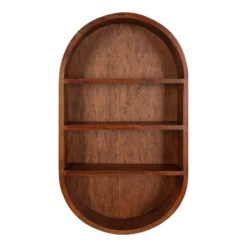 16" X 28" Hutton Wood Capsule Decorative Wall Shelf Walnut Brown - Kate & Laurel All Things Decor