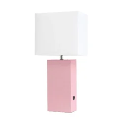 21" Lexington Leather Base Modern Home Decor Bedside Table Lamp With USB Charging Port And Fabric Shade - Lalia Home 41 21" Lexington Leather Base Modern Home Decor Bedside Table Lamp With USB Charging Port And Fabric Shade - Lalia Home -Safavieh Store GUEST 2c424fea 762a 4b9d bd20 7af77db42851