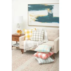 C&F Home 18" X 18" Franklin Coral Woven Throw Pillow