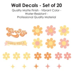 Big Dot Of Happiness Stay Groovy - Peel And Stick Boho Floral Home Decor Vinyl Wall Art Stickers - Wall Decals - Set Of 20 12 Big Dot Of Happiness Stay Groovy - Peel And Stick Boho Floral Home Decor Vinyl Wall Art Stickers - Wall Decals - Set Of 20 -Safavieh Store GUEST 2ff2f06e 1aae 4cd9 b09a 31b3eb12b303