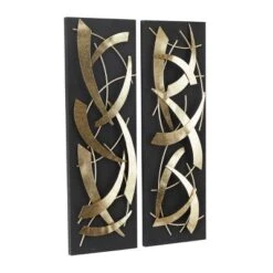 Set Of 2 Metal Abstract Dimensional Wall Decors With Wood Backing Gold - Olivia & May -Safavieh Store GUEST 31ee674b 3663 4475 a9ae 3448629bafe8