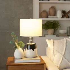 18" Black/White Abstract Splash Ceramic Table Lamp - Nourison 17 18" Black/White Abstract Splash Ceramic Table Lamp - Nourison -Safavieh Store GUEST 342925d0 1fc5 4879 b9c6 53a0cbd2b791