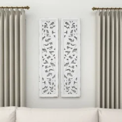Set Of 2 Wood Floral Intricately Carved Scroll Wall Decors White - Olivia & May -Safavieh Store GUEST 34b8bd09 fe85 4255 bb12 778a75d27a21